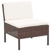 vidaXL 8-delige Loungeset met kussens poly rattan bruin