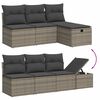 vidaXL 9-delige Loungeset met kussens poly rattan grijs