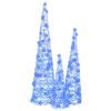 vidaXL Kerstboom met 90 LED 3 pcs Blauw 20 x 20 x 80 cm Acryl