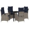 vidaXL Tuin eettafelset 5 st Grijs en zwart Rattan