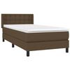 vidaXL Boxspring met matras stof donkerbruin 90x190 cm