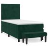 vidaXL Boxspring met matras fluweel donkergroen 100x200 cm