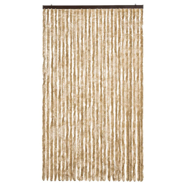 vidaXL Vliegengordijn 118x220 cm chenille beige