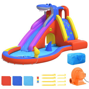 Happy Hop Glijbaan met plonsbad opblaasbaar 450x320x240 cm PVC