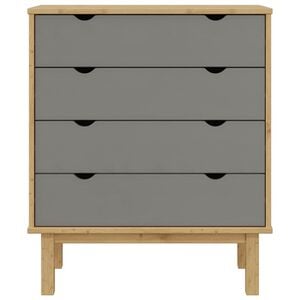 vidaXL Ladekast OTTA 76,5x39,5x90 cm massief grenenhout bruin en grijs