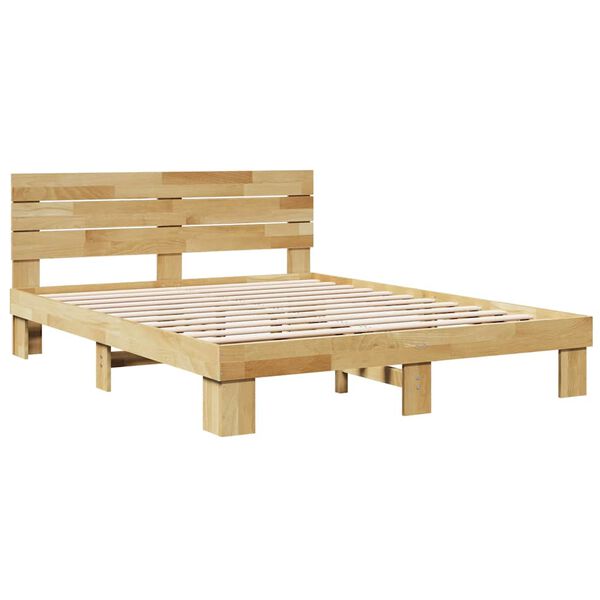 vidaXL Bedframe hoofdeinde zonder matras 140x200 cm massief hout eiken
