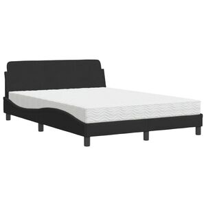 vidaXL Bed met matras "Dover" fluweel zwart 140x200 cm