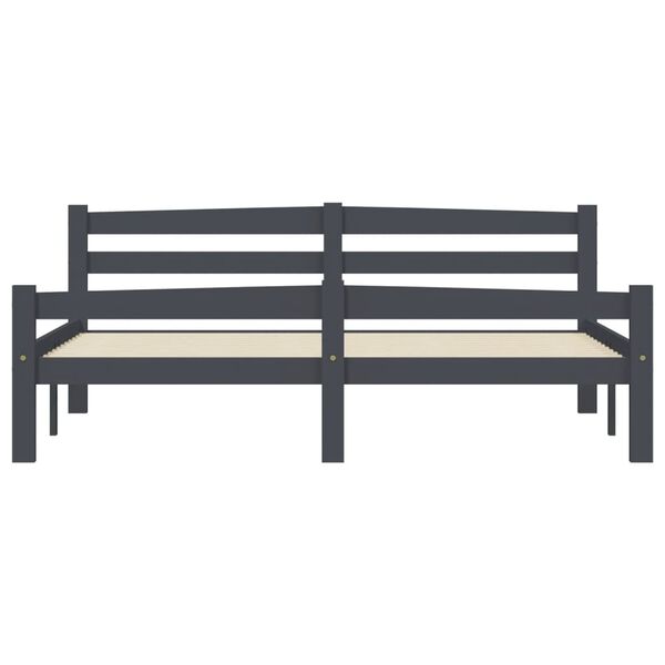 vidaXL Bedframe met 2 lades massief grenenhout donkergrijs 160x200 cm