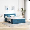 vidaXL Ottoman bed met matras en LED's 140x200cm fluweel donkerblauw