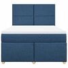 vidaXL Boxspring met matras stof blauw 160x200 cm