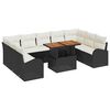 vidaXL Tuin Sofa Set met kussen 10 pcs Zwart en crème