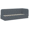 vidaXL Hoekbedframe Donkergrijs 80 x 200 cm Fluweel