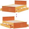 vidaXL Bedframe zonder matras met hoofdbord hout wasbruin 135x190 cm