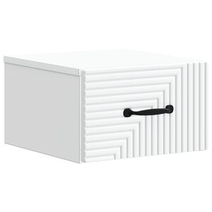 vidaXL Wandbeugel Bedkast met lade Wit 34,5 x 33 x 20 cm Bewerkt hout