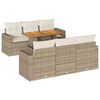 vidaXL 7-delige Loungeset met kussens poly rattan beige