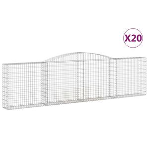 vidaXL Schanskorven 20 st gewelfd 400x30x100/120 cm ijzer