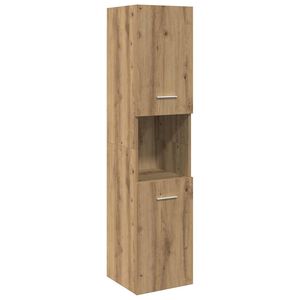 vidaXL Badkamerwandkast 30x30x130cm bewerkt hout artisanaal eikenkleur