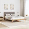 vidaXL Bedframe met hoofdeinde Bruin 135 x 190 cm Massief grenenhout