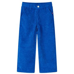 Kinderbroek 92 ribfluweel kobaltblauw