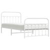 vidaXL Bedframe met hoofd- en voeteneinde metaal wit 100x200 cm