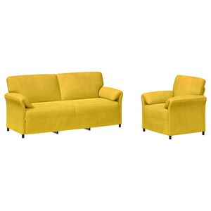 vidaXL Bankstel 2 st Geel Fluweel