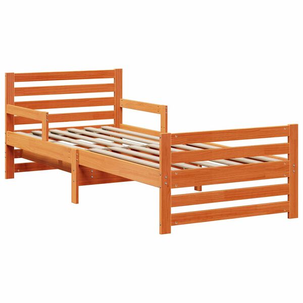vidaXL Bedframe met hoofdeinde Wasbruin 80 x 200 cm Bewerkt hout