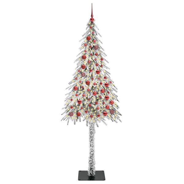 vidaXL Kerstboom met 300 LED met standaard Wit 210 cm PE en staal