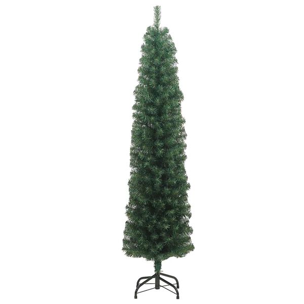 vidaXL Kunstkerstboom Groen 240 cm PVC en Staal en Kunststof