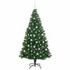 vidaXL Kunstkerstboom Groen 210 cm PVC en Staal en Kunststof