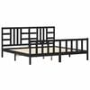 vidaXL Bedframe met hoofdbord massief hout zwart 200x200 cm