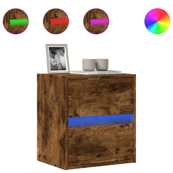 vidaXL Tv-wandmeubel met LED-verlichting 41x31x45 cm gerookt eiken