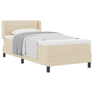 vidaXL Boxspringbed met matras Cr&egrave;me 200 x 90 cm Polyester