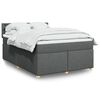 vidaXL Boxspring met matras stof donkergrijs 160x200 cm
