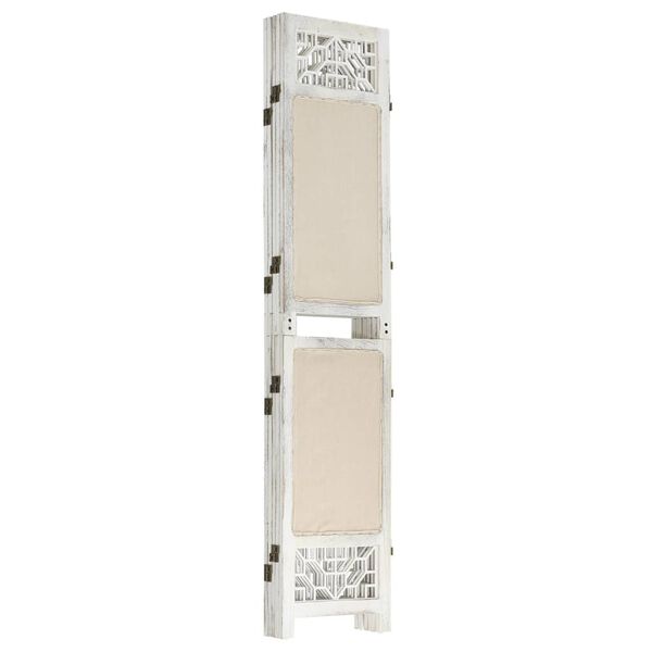 vidaXL Kamerscherm met 5 panelen 175x165 cm stof cr&egrave;mekleurig