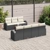 vidaXL Tuinbankenset met kussen 8 pcs Zwart poly rattan