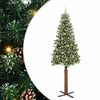 vidaXL Slanke Kerstboom Groen 210 cm PVC en massief dennenhout
