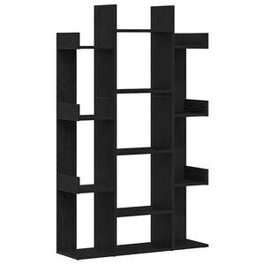 vidaXL Boekenkast Zwart Eiken 86 x 25,5 x 140 cm Bewerkt hout