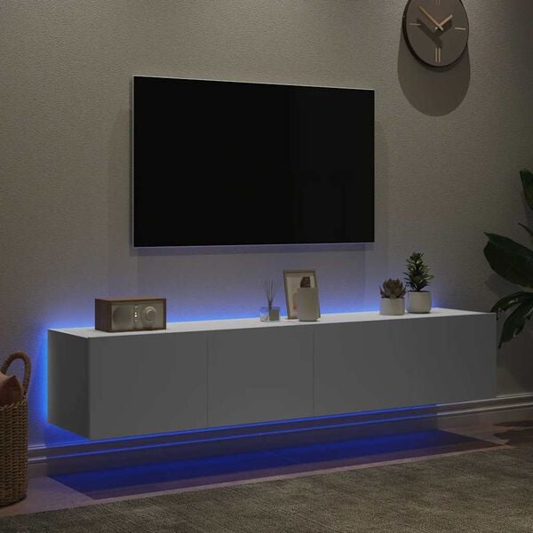 vidaXL Tv-wandmeubels met LED-verlichting 2 st 80x35x31 cm wit