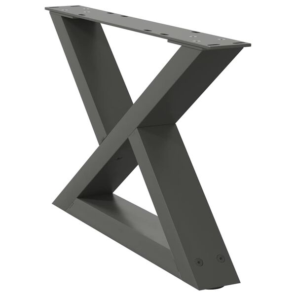 vidaXL Salontafelpoten 2 st 60x(30-31,3) cm staal antraciet