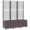 vidaXL Plantenbak met trellis bruin 120x40x136 cm PP
