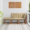 vidaXL Modulaire buitensofa eenheden 3 Stuk Natuurlijk en Beige