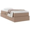 vidaXL Opslag bed met matras Cappuccino 90 x 190 cm Nep Leer