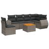 vidaXL 7-delige Loungeset met kussens poly rattan grijs