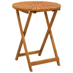vidaXL Vouw Tuin Tafel Naturel &Oslash;60 x 75 cm Massief Acaciahout