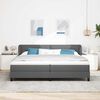 vidaXL Boxspringbed met matras Donkergrijs 200 x 200 cm Stof