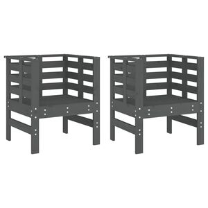 vidaXL Tuinstoelen 2 st 61,5x53x71 cm massief grenenhout grijs
