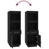 vidaXL Hoge kast 34x40x108,5 cm massief grenenhout zwart