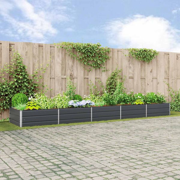 vidaXL Plantenbak Antraciet 195 x 100 x 45 cm Gegalvaniseerd staal