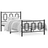 vidaXL Bedframe met hoofd- en voeteneinde metaal zwart 100x200 cm