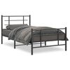 vidaXL Bedframe met hoofd- en voeteneinde metaal zwart 100x200 cm